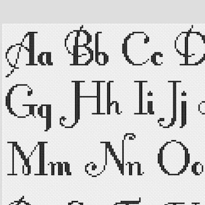 PDF XSTITCH ALPHABET - Fancy af Alphabet Font Cross Stitch Padrão digital para download
