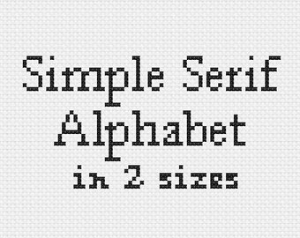 PDF XSTITCH ALPHABET - Simple Serif Alphabet in 2 sizes Font Cross Stitch Downloadable Digital Pattern