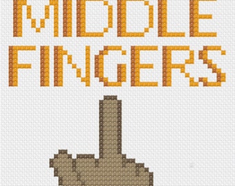 PDF Middle Fingers Up Bey Cross Stitch Downloadable Digital Pattern
