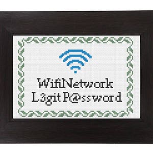 PDF Customizable WiFi Network and Password Stitch Downloadable Digital Pattern