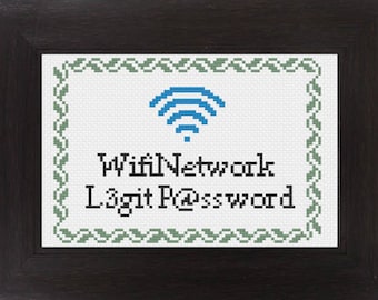 PDF Customizable WiFi Network and Password Stitch Downloadable Digital Pattern