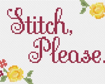 PDF Stitch, Please Cross Stitch Downloadable Digital Pattern