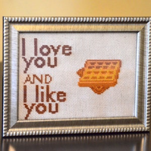 PDF I Love You and I Like You Parks and Rec Cross Stitch Downloadable Digital Pattern