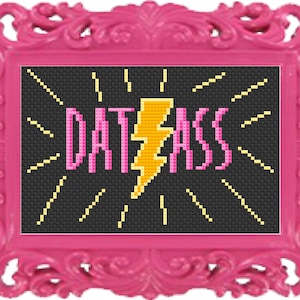 PDF Dat Ass Lighting Bolt Cross Stitch Downloadable Digital Pattern