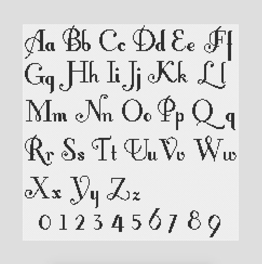 PDF XSTITCH ALPHABET Fancy Af Alphabet Font Cross Stitch Downloadable