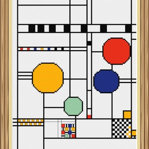 PDF Frank Lloyd Wright Inspired Cross Stitch Downloadable Digital Pattern