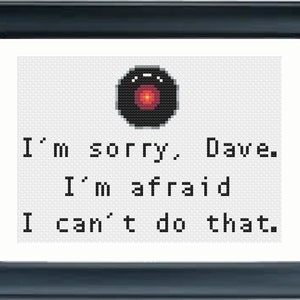 PDF 2001 HAL 9000 Cross Stitch Downloadable Digital Pattern
