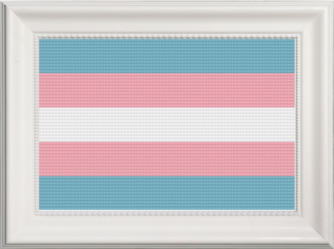 Trans Shield Pattern PDF Trans Pride Flag Cross Stitch Downloadable Digital Pattern - Etsy