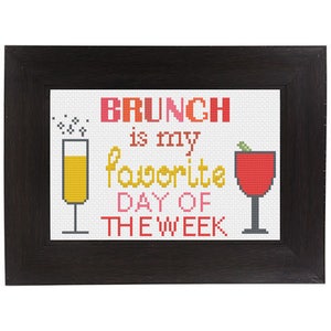 PDF Brunch is my Favorite Day of the Week Cross Stitch Downloadable Digital Pattern