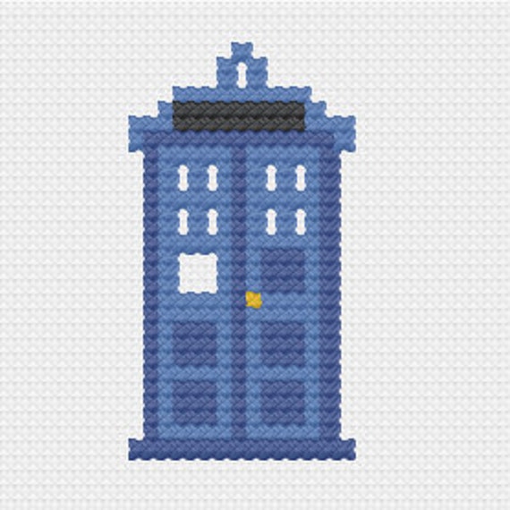 PDF Doctor Who Mini TARDIS Cross Stitch Downloadable Digital Pattern - Etsy
