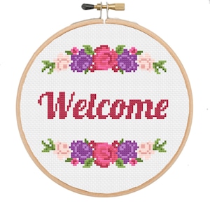 PDF Welcome Cross Stitch Downloadable Digital Pattern