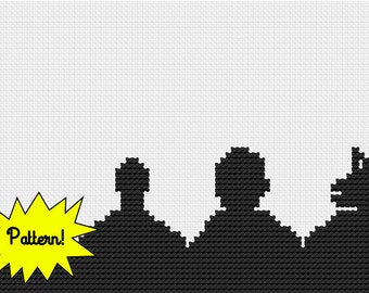 PDF MST3K Silhouette teatrale Punto croce Modello digitale scaricabile