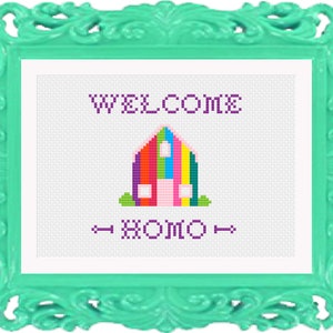 PDF Welcome Homo Cross Stitch Downloadable Digital Pattern