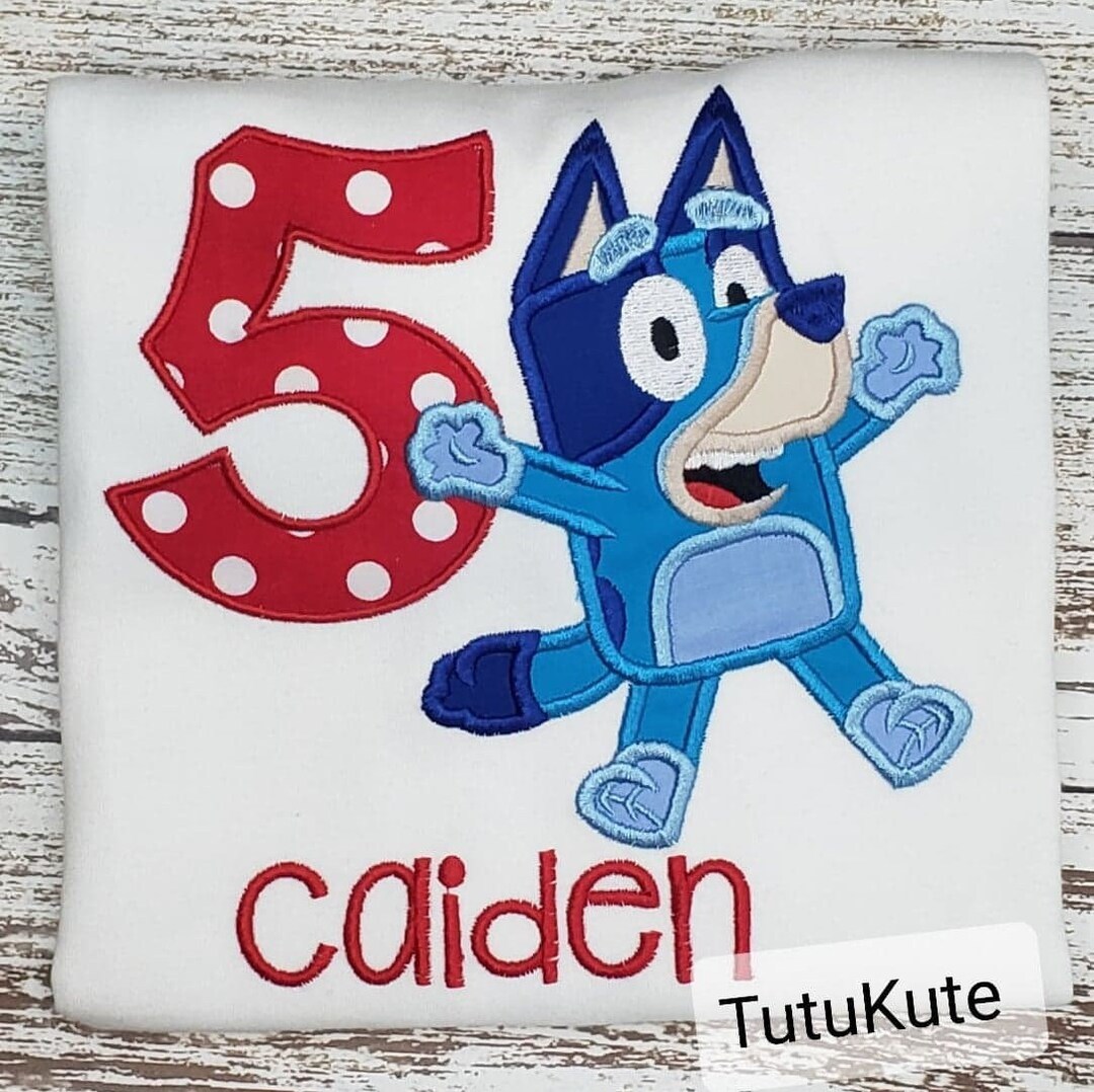 Blue Dog Shirt FREE Personalization Etsy