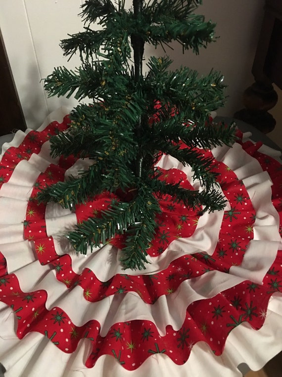 Christmas tree skirt tree skirt ruffle tree skirt ruffled Christmas tree skirt red and white tree skirt small Christmas tree skirt 14