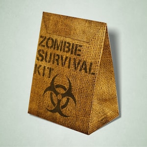 Zombie Party Survival Kit Favor Box / Goodie Bag / Loot Bag