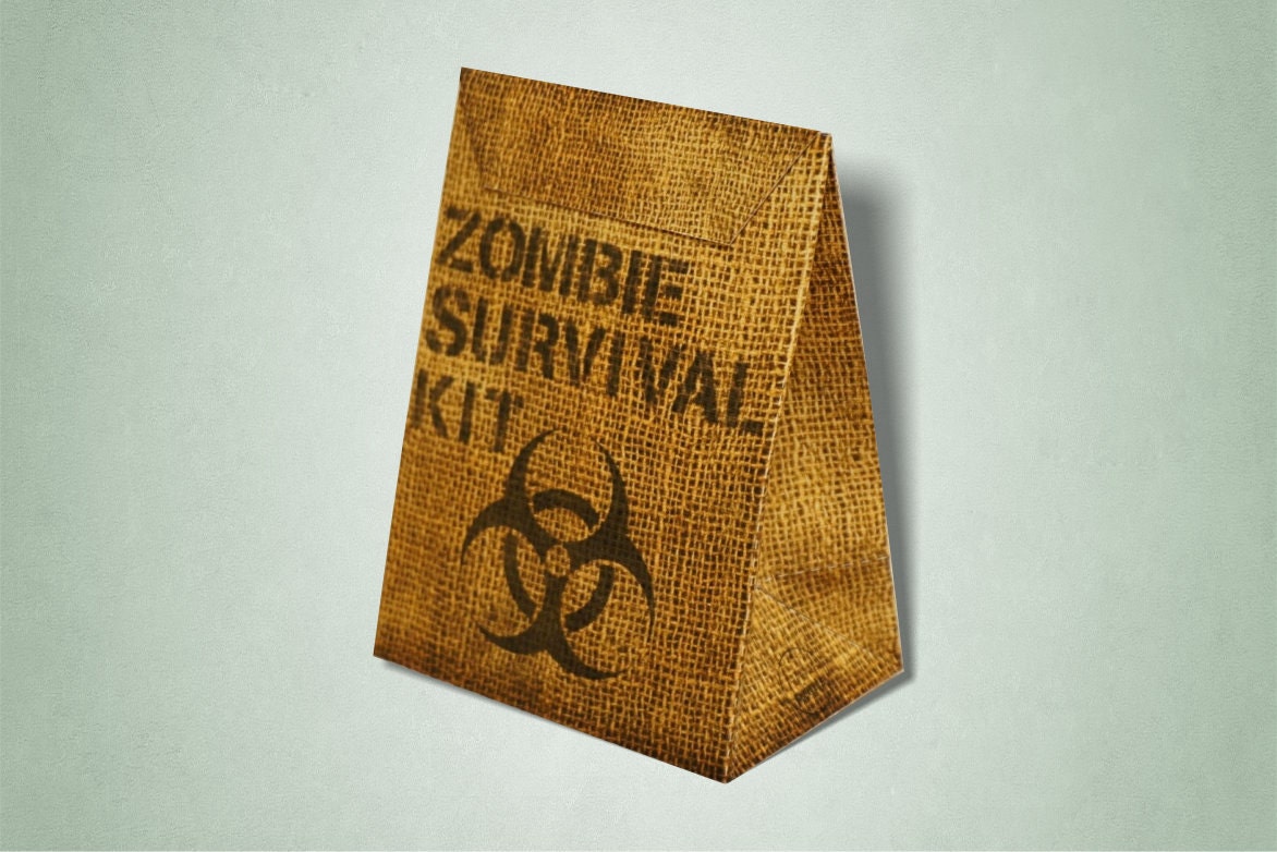 Zombie Party Survival Kit Favor Box / Goodie Bag / Loot Bag