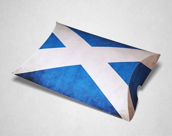Scottish Flag Pillow style Favor Box design to give as gift for parties and events.