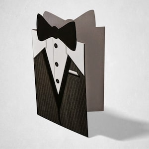 Wedding and Party Invitation, Tuxedo / Groom Greeting /, James Bond, Casino Style Parties and Events Blank Inside