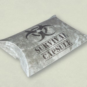 Stampa scaricabile della scatola del cuscino della capsula di sopravvivenza del partito zombie
