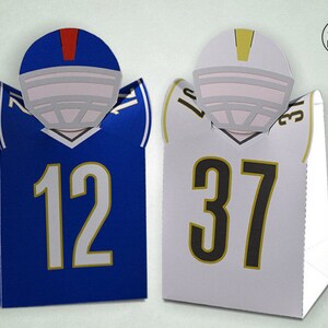 American Football Favor Boxes - custom color and number for 2 boxes - Digital Download