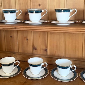 Set of 10 ROYAL DOULTON BILTMORE Cups and Saucers Fine Bone China Made In England H5189