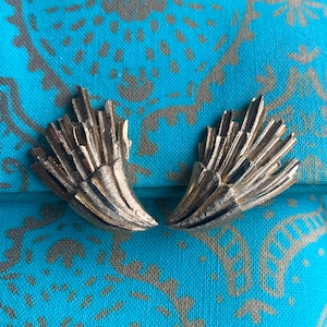 Vintage Signed BSK Clip-On Gold Tone Earrings