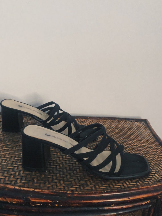 Black Strappy Noir Mules with 2.5" Block Heel