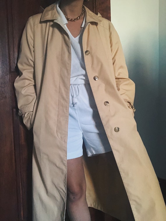 Pale Sorbet Trench Coat/ Rain Coat with Top Stitch
