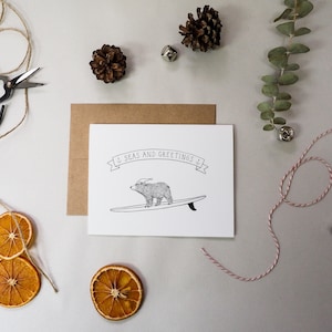 Carte de Noël Seas and Greetings / Carte de vacances