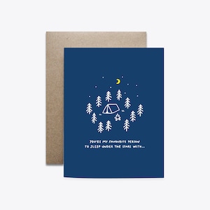SOUS LES ÉTOILES / Carte de camping pour la Saint-Valentin / Carte d'amour / Carte d'aventure
