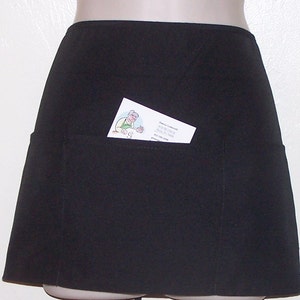 Black Waitress Half Apron Plain, **EMBROIDERED** see details. 9000