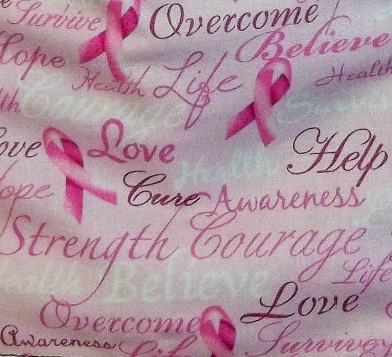 Handmade Reversible server waitress half apron Cancer Love with three pockets 6102 R