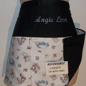 EEYORE, WINNIE the POOH and Friends Reversible server waitress waist waiter apron with 3 pockets on both side 6224 R