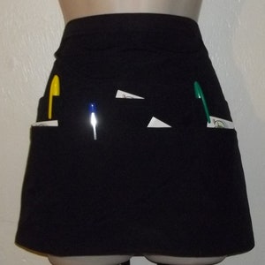 Black Waitress Half Apron Plain,  with 6 pockets 9006