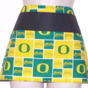 Handmade server waitress waist apron on black Oregon Ducks with three pockets 5130 image 1