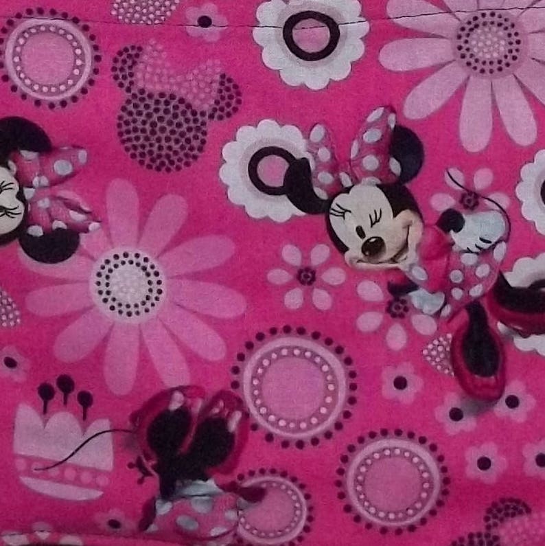 Handmade Reversible server waitress half waist, waiter apron Disney Minnie on Pink with three pockets on both sides 6183 R image 7