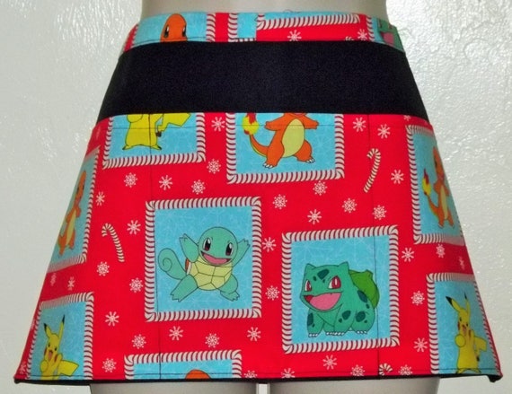 Handmade server waitress half apron Pokemon with three pockets 6654