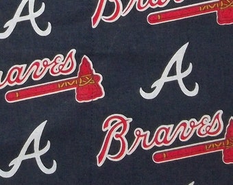 Handmade REVERSIBLE  server waitress waiter half apron MLB ATLANTA Braves with three pockets on both sides 2563 R