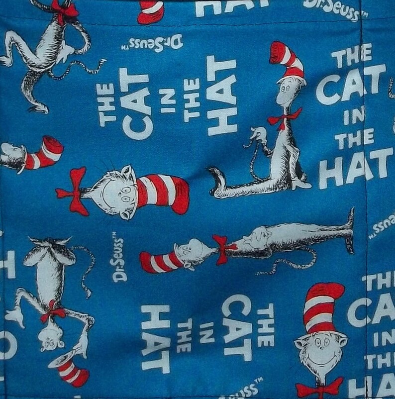 Handmade server waitress waist apron The Cat in The Hat with three pockets 6167