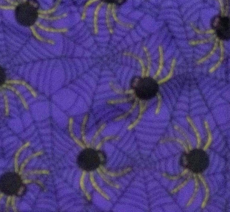 Handmade Reversible server waitress waist waiter apron Halloween Spider & Web on Purple with three pockets 8080 R free embroidery image 7