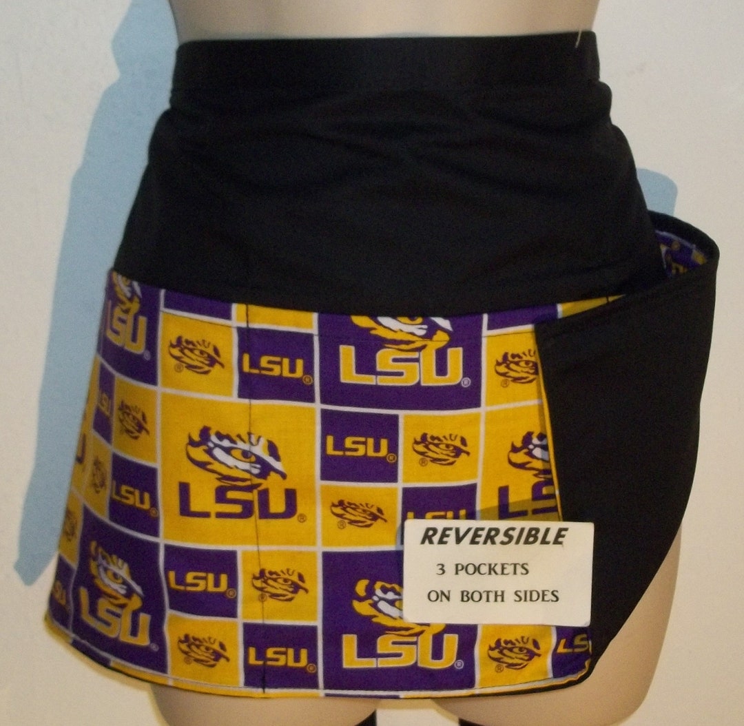 LSU Handmade Reversible Server Waitress Waist Apron With Three Pockets ...