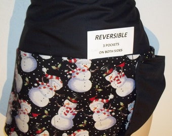 Christmas SNOW MEN waist apron Reversible 3 pockets on both sides 1398 R
