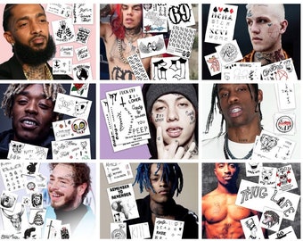 FashionTats Celebrity Lil Peep Temporary Tattoos | Includes Face, Neck &  Hands | REALISTIC | Skin Safe | MADE IN THE USA | Removable