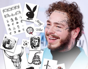 Celebrity Rapper Temporary Tattoos Pack | Fabriqué aux États-Unis | Amovible