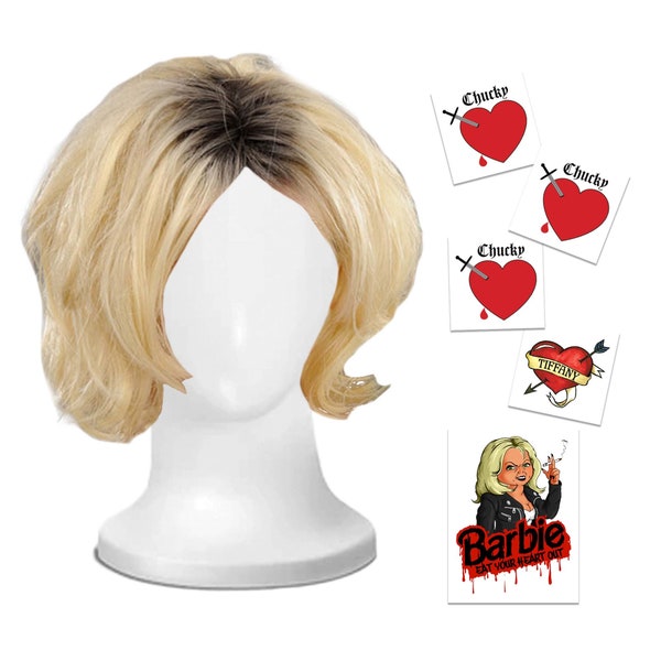 Bride of Chucky Cosplay: Tiffany Wig & Temporary Tattoo Kit