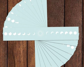 White Moon Phase Temporary Tattoos (10-Pack) | Fabriqué aux États-Unis | Skin Safe | Amovible