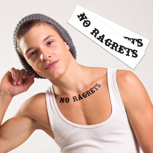 Lot de 2 tatouages temporaires No Ragrets