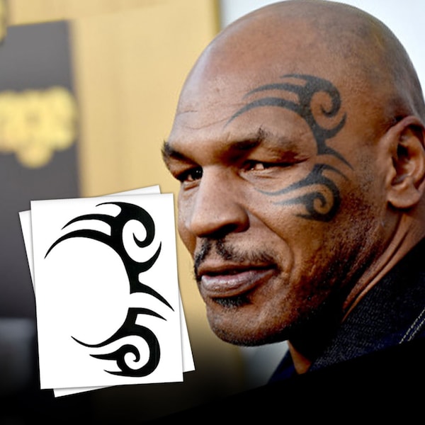 Mike Tyson Tribal Temporary Tattoos (4-Pack) |  Made in the USA | Skin Safe | Removable
