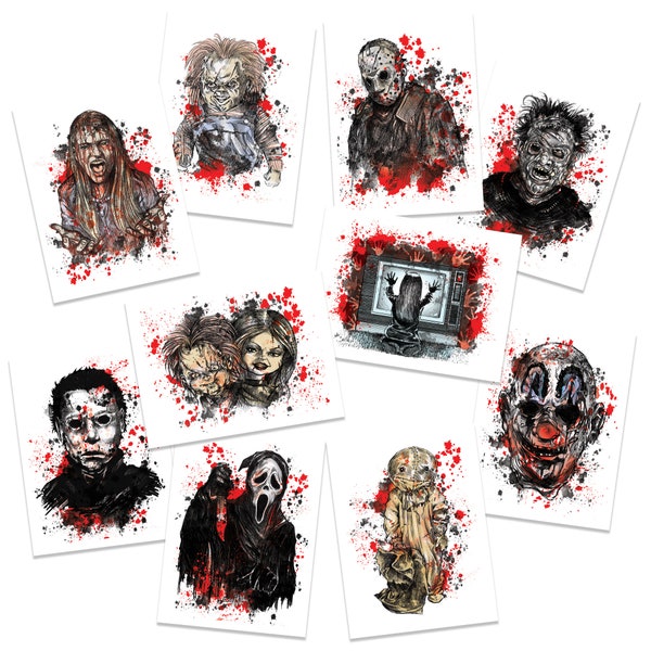 Scary Movie Variety Temporary Tattoos (10-Pk) | Skin Safe | MADE in the USA| Removable